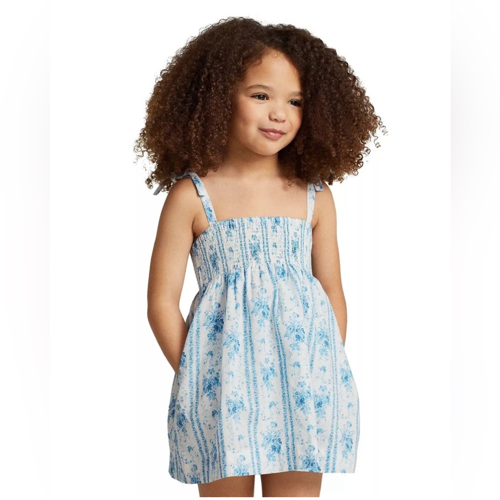 Polo Ralph Lauren Girl's  Smoked Plaid-Print Poplin Dress, Size 8
